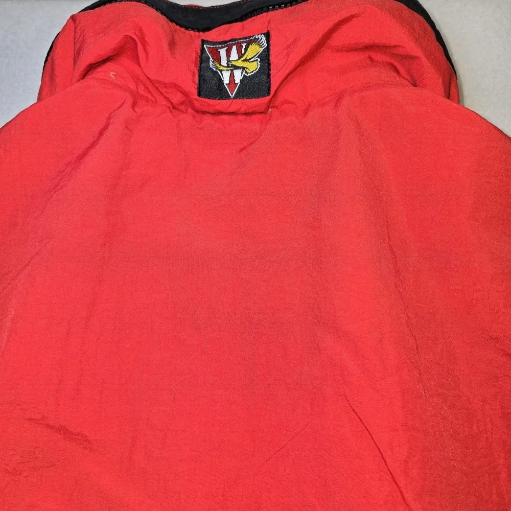 VTG 1993 Winston Cup Racing Jacket Men's L Red Black Yellow Hooded 90s NASCAR...